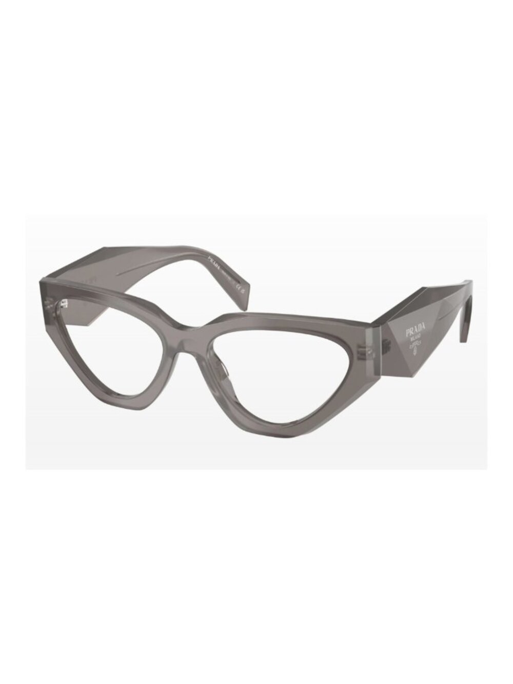 PRADA SYMBOLE PRC07V Crystal Gray Triangle Logo Eyeglass Optical C07 52mm C07V